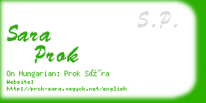 sara prok business card